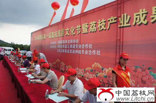 果农自办荔枝节广东阳西套袋荔枝飘红上市